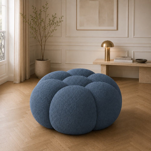 Pouf bubble Brume — Bouclette Bleu gris