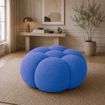 Pouf bubble Brume — Bouclette Bleu roi