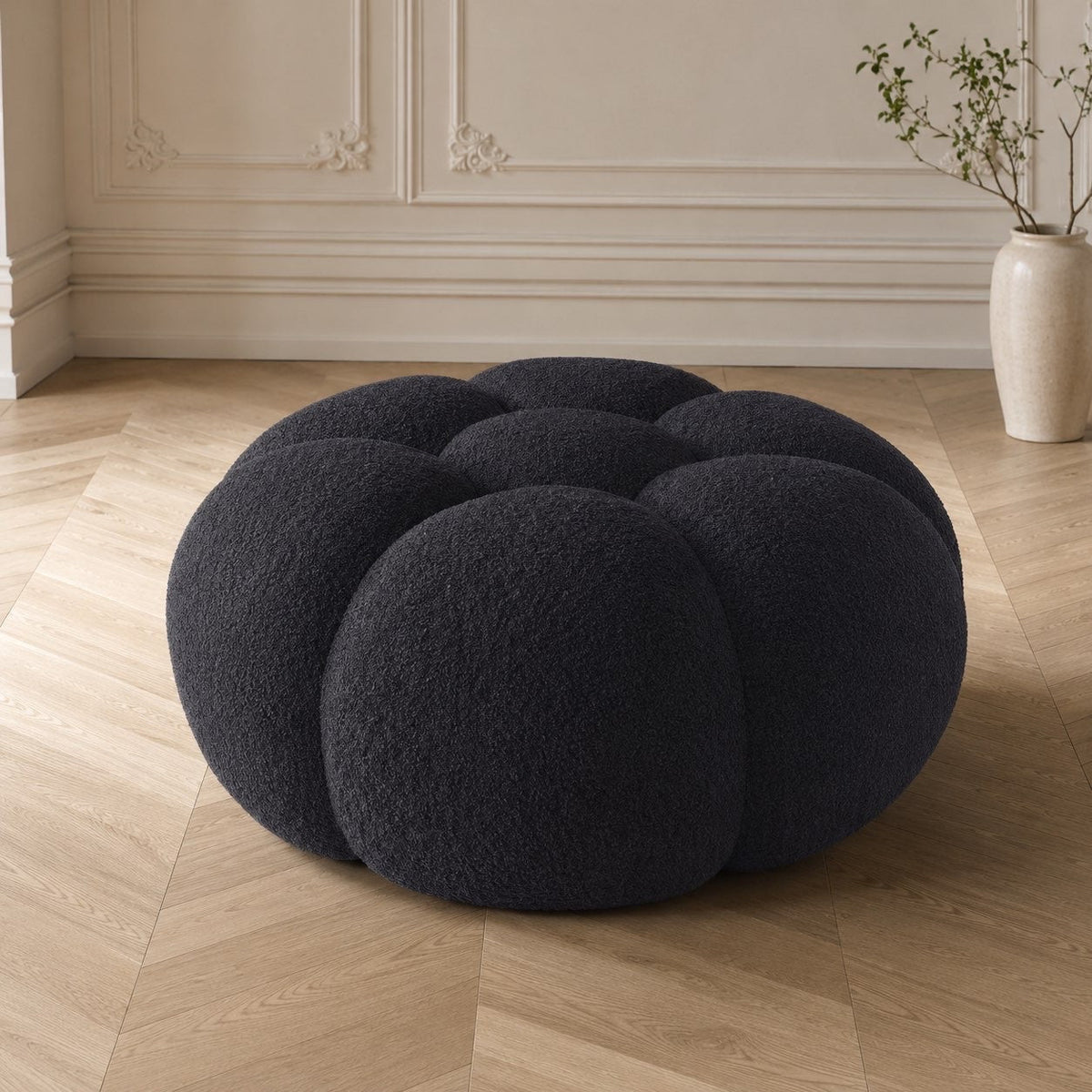 Pouf bubble Brume — Bouclette Noir