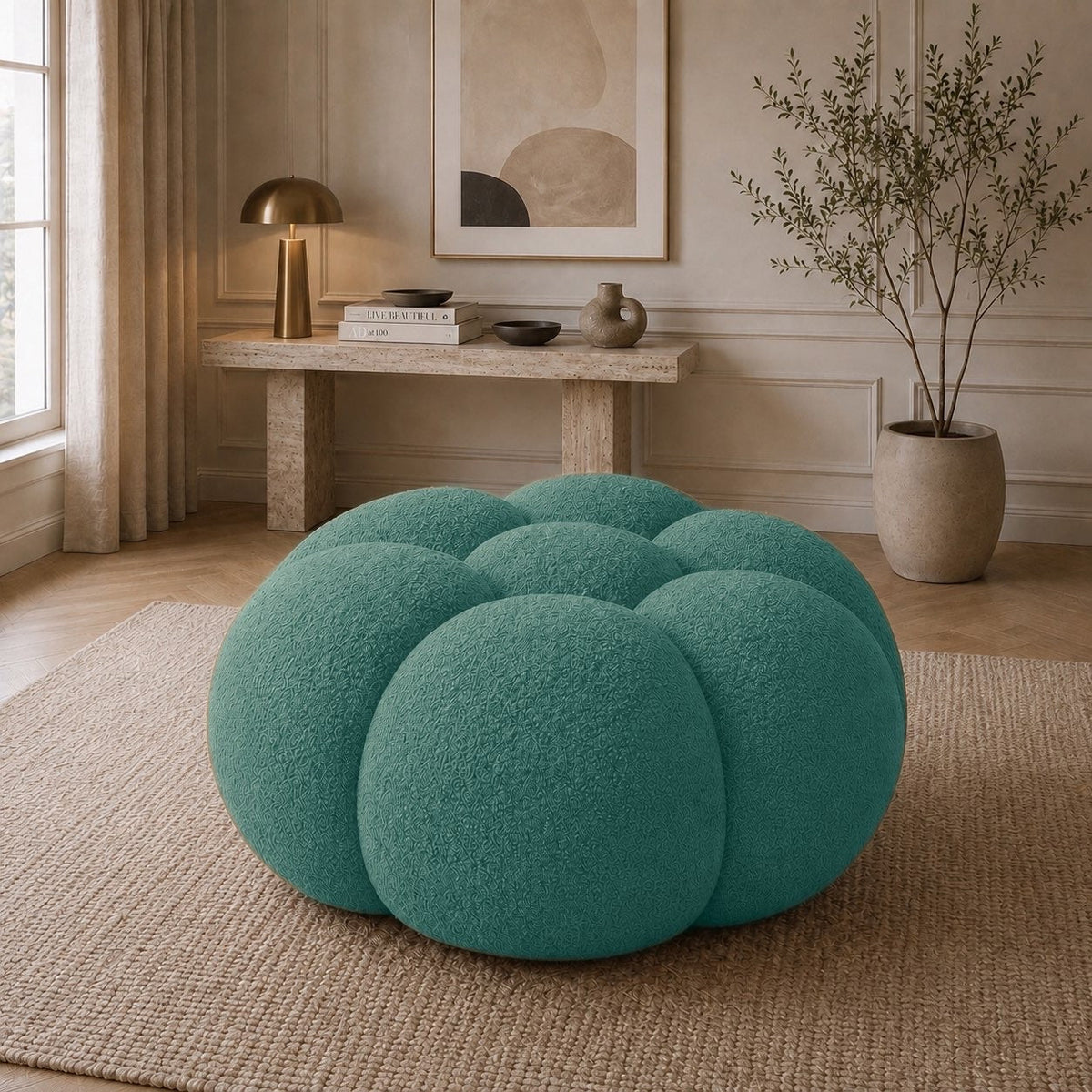 Pouf bubble Brume — Bouclette Vert canard