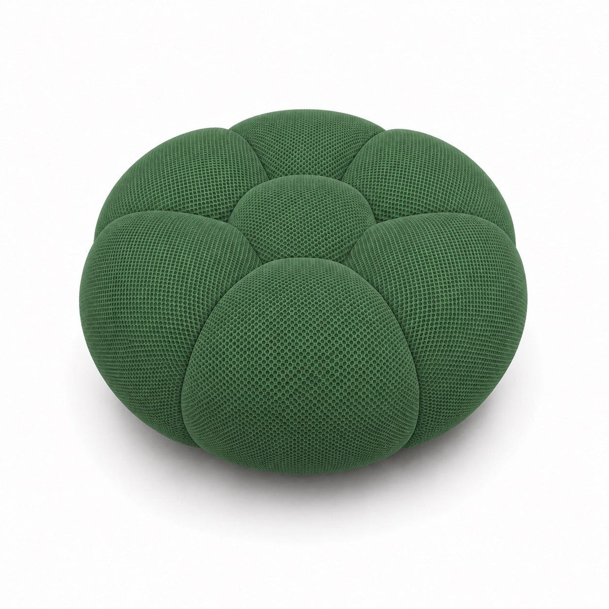 Pouf bubble Brume — Maille 3D Vert forêt