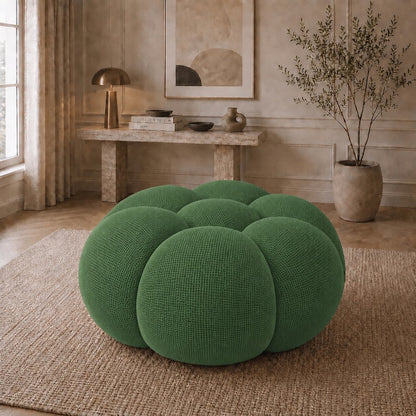 Pouf bubble Brume — Maille 3D Vert forêt