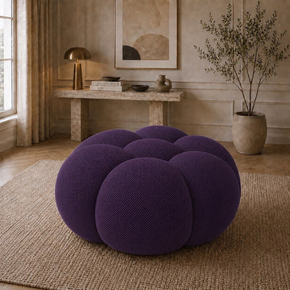 Pouf bubble Brume — Maille 3D Violet foncé