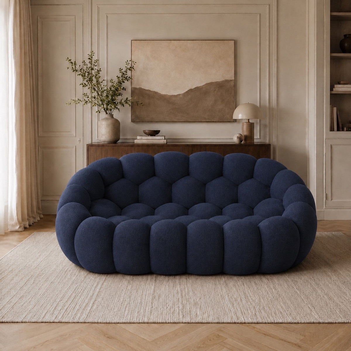 Canapé bubble 2 places Brume — Maille 3D Bleu marine