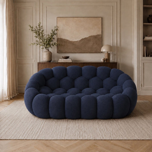 Canapé bubble 2 places Brume — Maille 3D Bleu marine