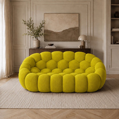 Canapé bubble 2 places Brume — Maille 3D Jaune anis