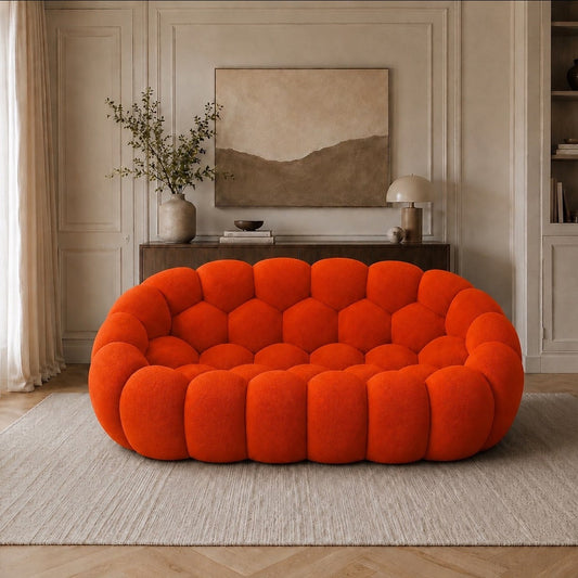 Canapé bubble 2 places Brume — Maille 3D Orange vif