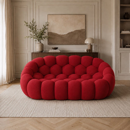 Canapé bubble 2 places Brume — Maille 3D Rouge profond