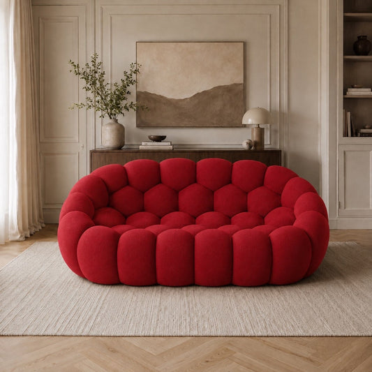 Canapé bubble 2 places Brume — Maille 3D Rouge profond