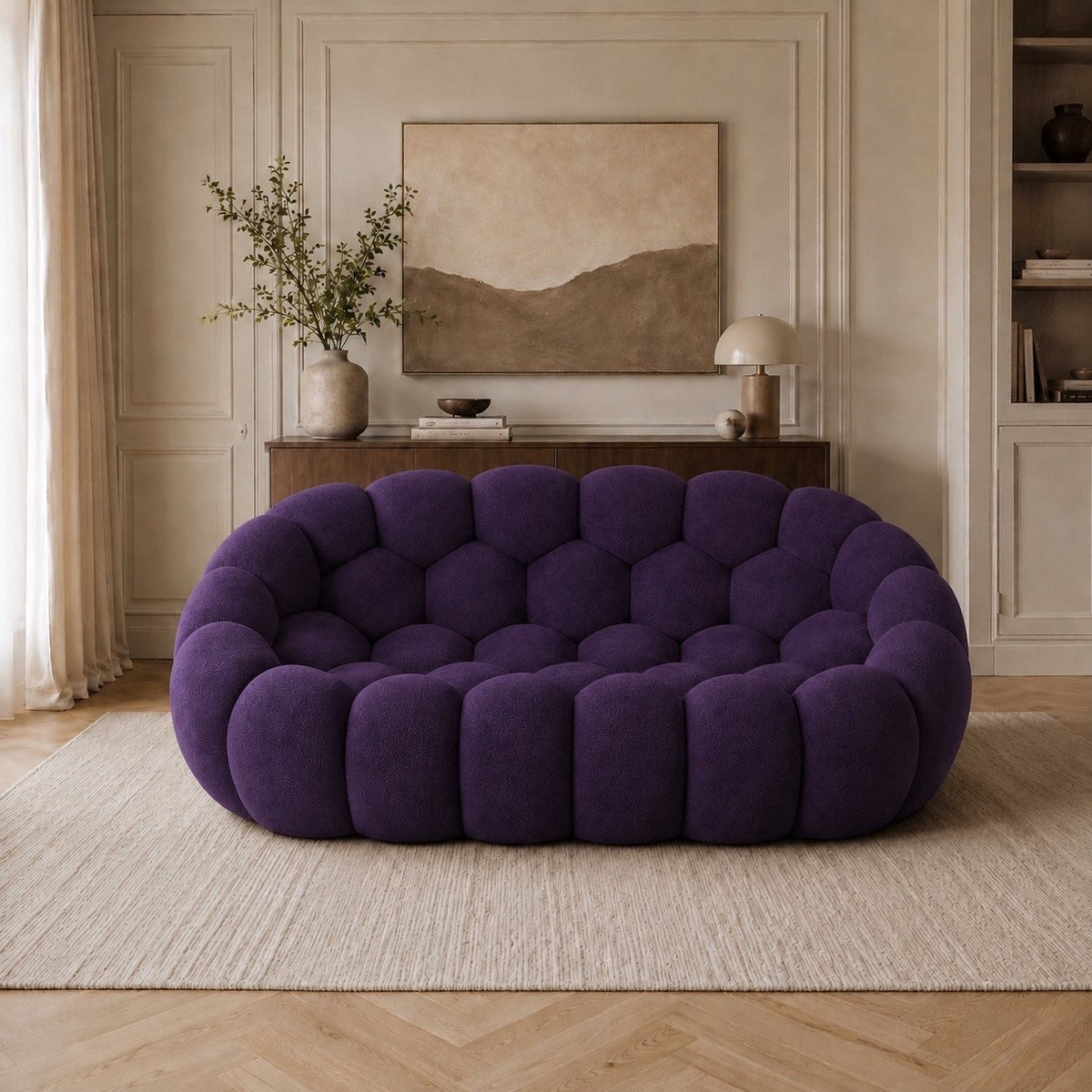 Canapé bubble 2 places Brume — Maille 3D Violet foncé