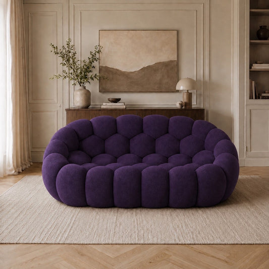 Canapé bubble 2 places Brume — Maille 3D Violet foncé