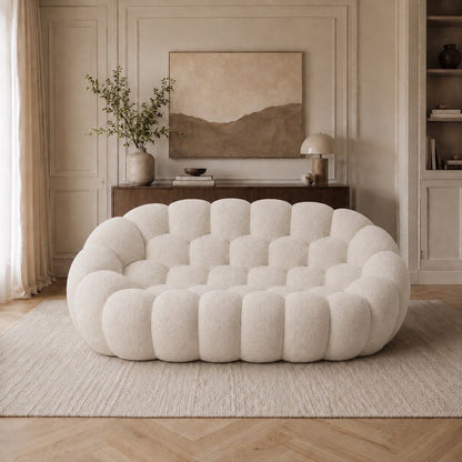 Canapé bubble 2 places Brume — Bouclette Blanc cassé