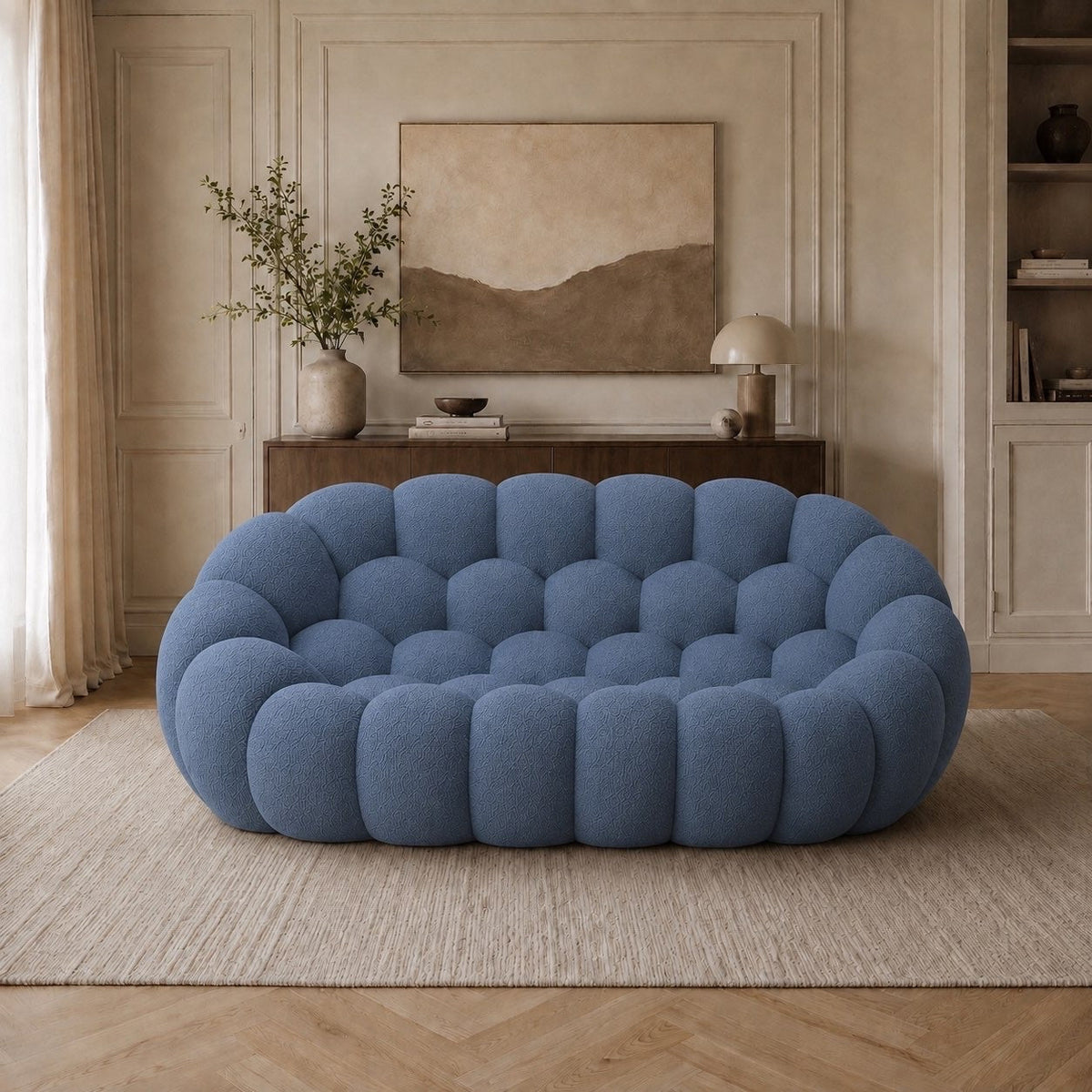 Canapé bubble 2 places Brume — Bouclette Bleu gris