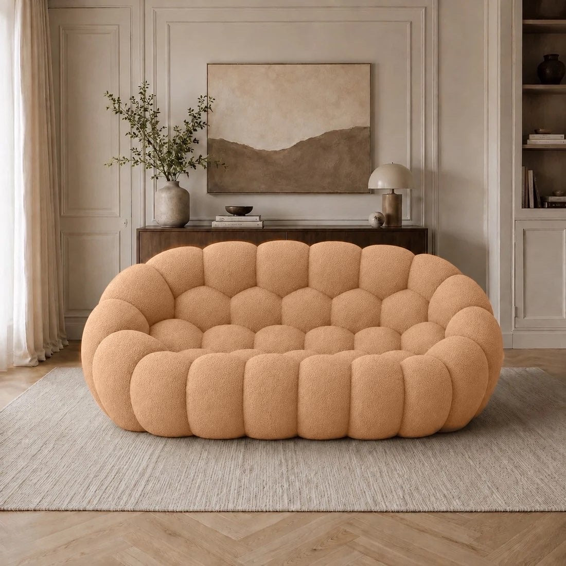 Canapé bubble 2 places Brume — Bouclette Camel