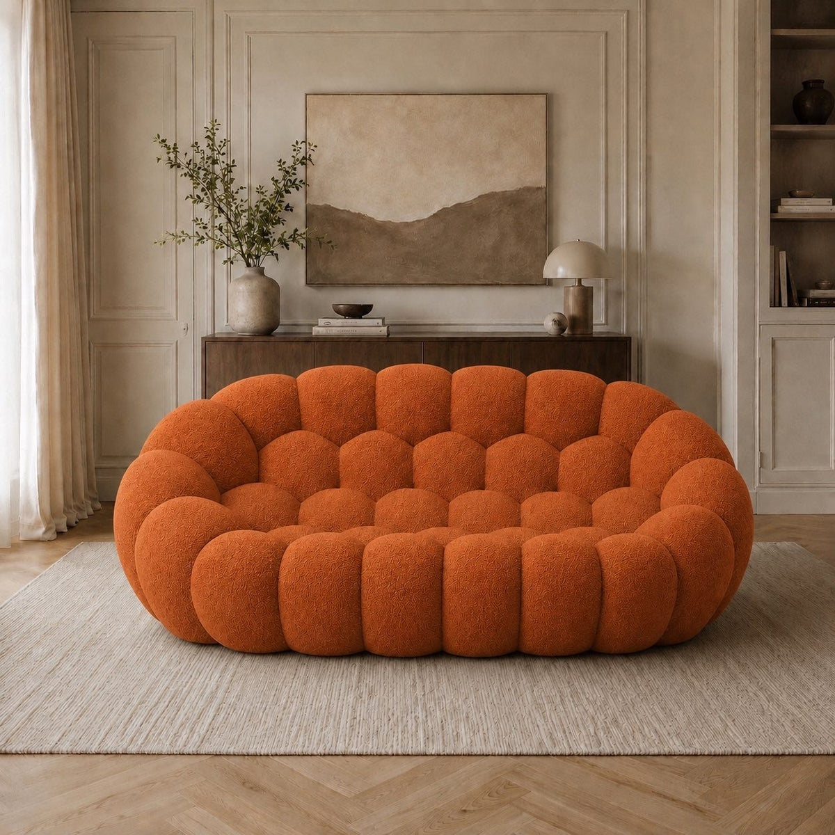 Canapé bubble 2 places Brume — Bouclette Terracotta