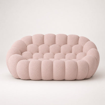 Canapé bubble 2 places Brume — Bouclette Rose poudré