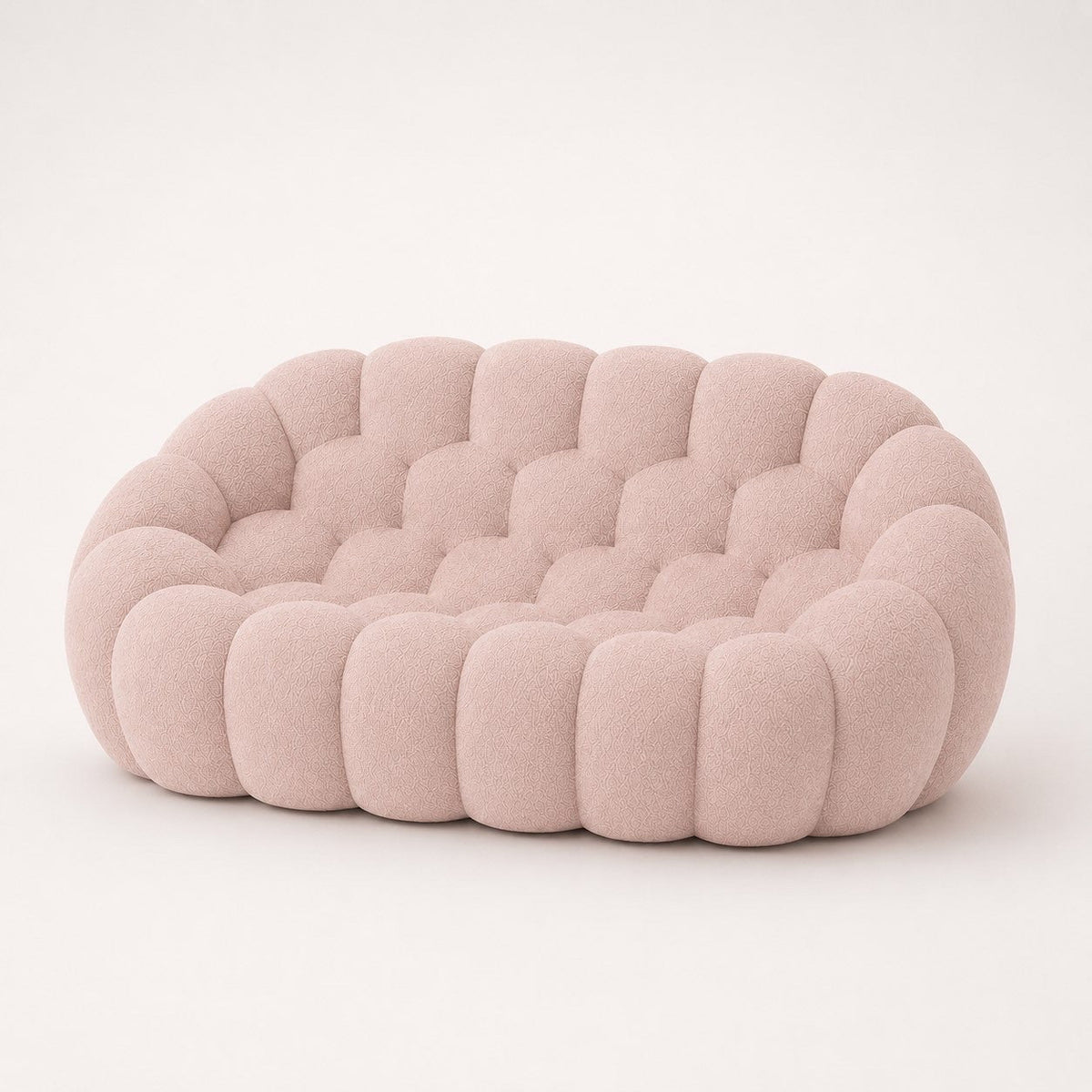 Canapé bubble 2 places Brume — Bouclette Rose poudré