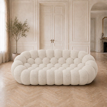 Canapé bubble 3 places Brume — Maille 3D Blanc cassé