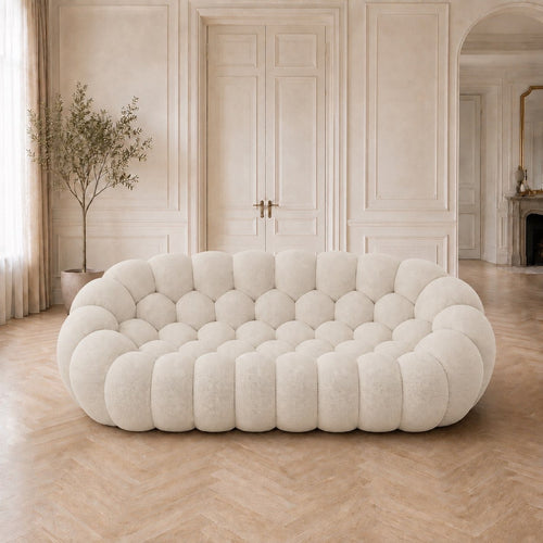Canapé bubble 3 places Brume — Maille 3D Blanc cassé
