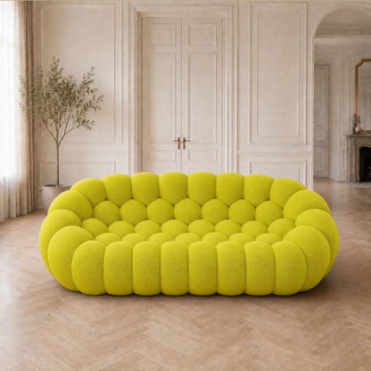 Canapé bubble 3 places Brume — Maille 3D Jaune anis