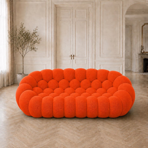 Canapé bubble 3 places Brume — Maille 3D Orange vif