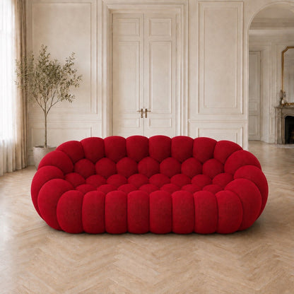 Canapé bubble 3 places Brume — Maille 3D Rouge profond