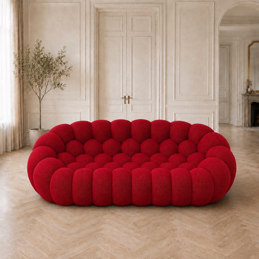Canapé bubble 3 places Brume — Maille 3D Rouge profond