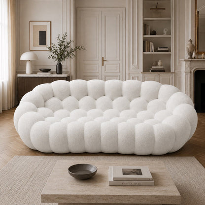 Canapé bubble 3 places Brume — Bouclette Blanc cassé