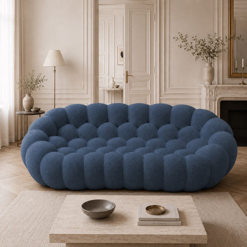 Canapé bubble 3 places Brume — Bouclette Bleu gris