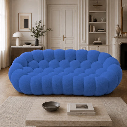Canapé bubble 3 places Brume — Bouclette Bleu roi