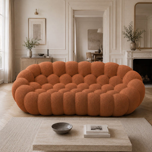 Canapé bubble 3 places Brume — Bouclette Terracotta