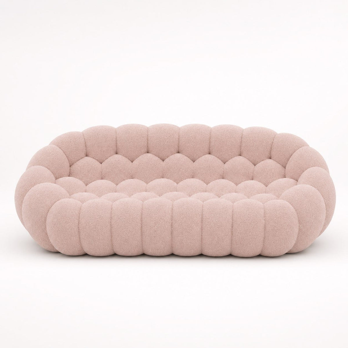 Canapé bubble 3 places Brume — Bouclette Rose poudré