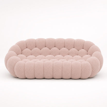 Canapé bubble 3 places Brume — Bouclette Rose poudré