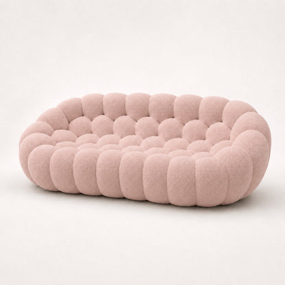 Canapé bubble 3 places Brume — Bouclette Rose poudré